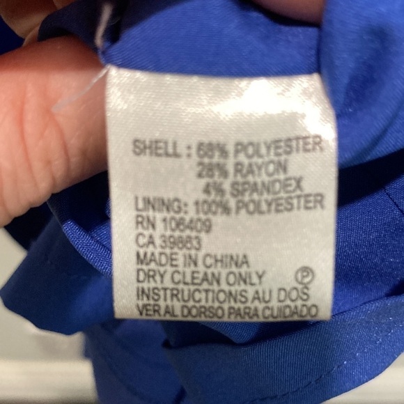 TAHARI Blue Ruched Dress 8 Medium - Picture 17 of 17